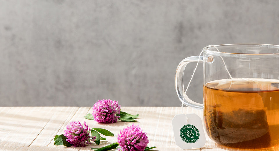Red Clover tea steeping